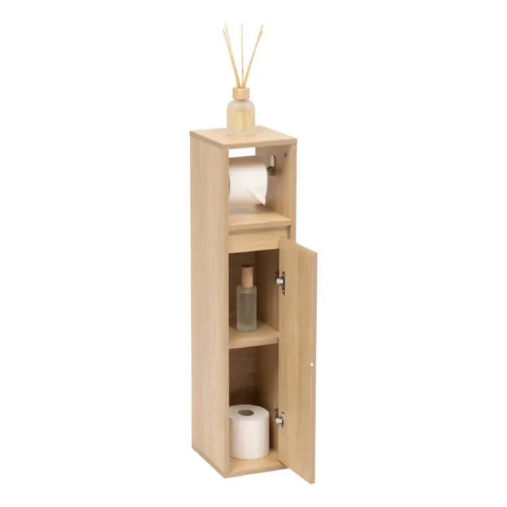 Meuble dérouleur papier toilette avec rangements intégrés