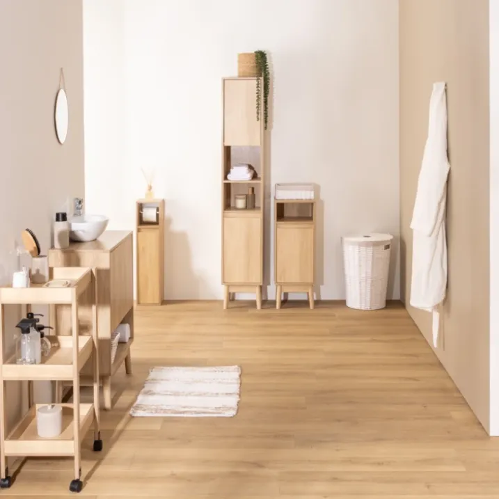 Meuble dérouleur papier toilette avec rangements intégrés