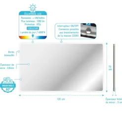 Miroir rectangulaire à leds