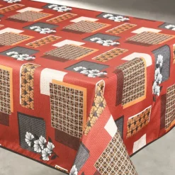 Nappe anti taches motif fleur et forme géométrique