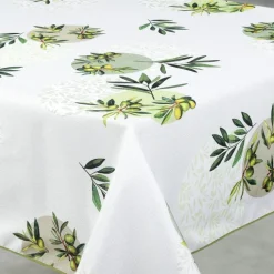 Nappe anti-tâche rectangulaire motif olive