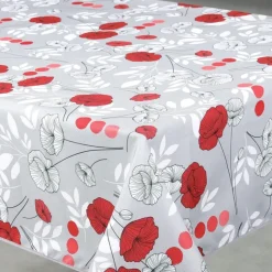 Nappe anti-tâche rectangulaire motif coquelicots