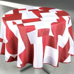 Nappe anti-tâche ronde design géométrique