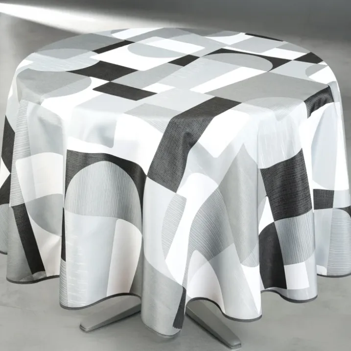 Nappe anti-tâche ronde design géométrique