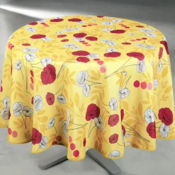 Nappe anti-tâche ronde motif coquelicots