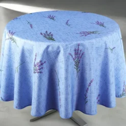 Nappe anti-tâche ronde motif lavande