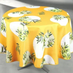 Nappe anti-tâche ronde motif olive