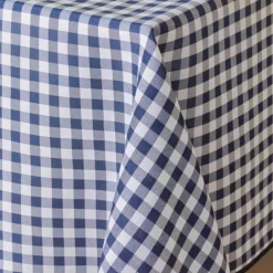 Nappe Carrée Infroissable Vichy Bleu Antitache