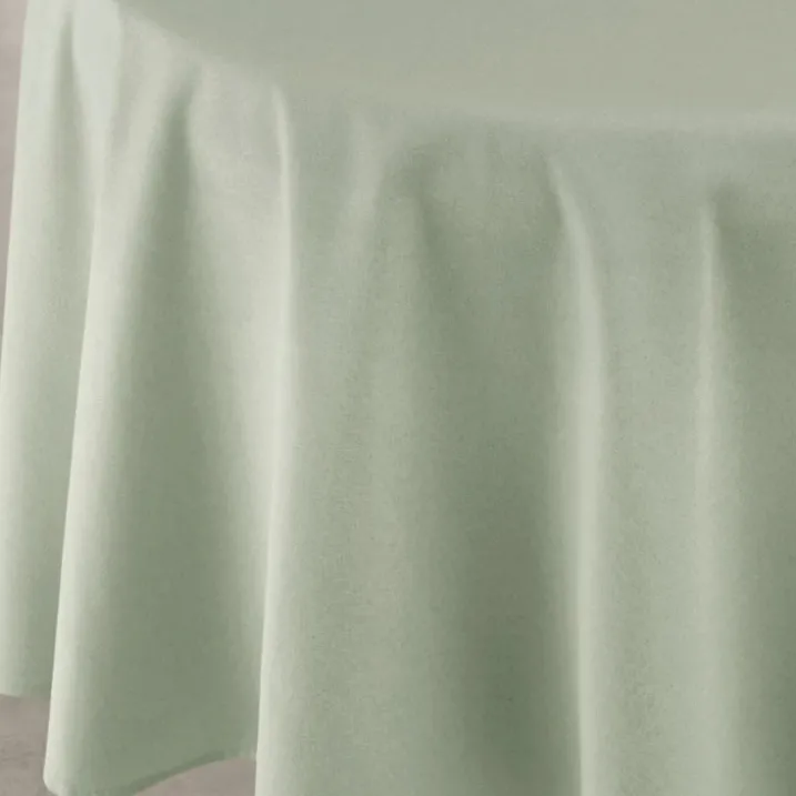 Nappe déperlante anti-taches effet lin pour table ronde