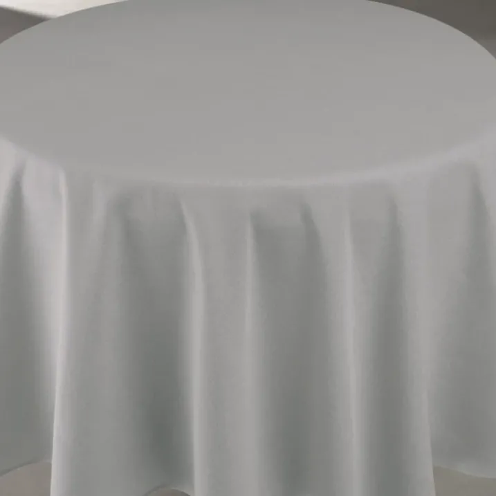 Nappe déperlante anti-taches effet lin pour table ronde