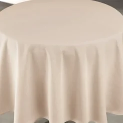 Nappe déperlante anti-taches effet lin pour table ronde