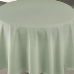 Nappe déperlante anti-taches effet lin pour table ronde