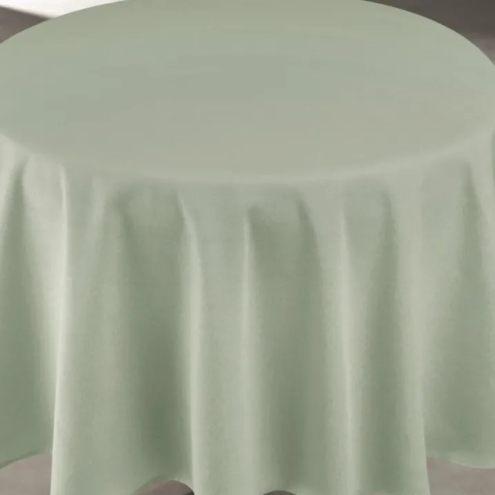 Nappe déperlante anti-taches effet lin pour table ronde