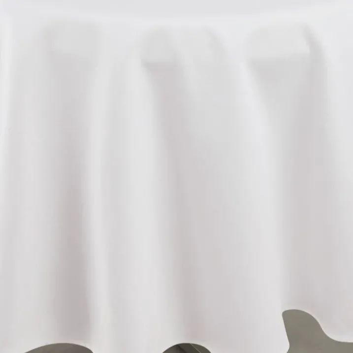 Nappe déperlante anti-taches effet lin pour table ronde