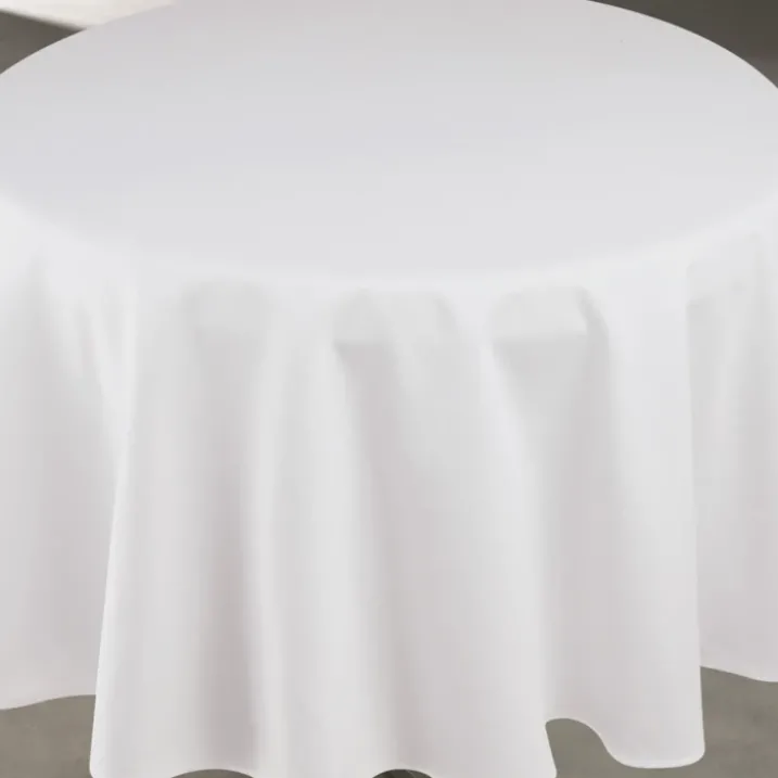 Nappe déperlante anti-taches effet lin pour table ronde