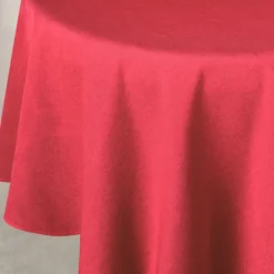 Nappe déperlante anti-taches effet lin pour table ronde