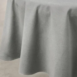 Nappe déperlante anti-taches effet lin pour table ronde