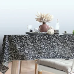 Nappe déperlante en voile de coton imprimée fleurs