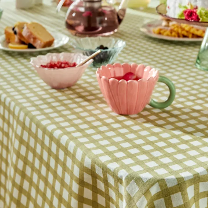 Nappe en coton vichy pour table rectangulaire