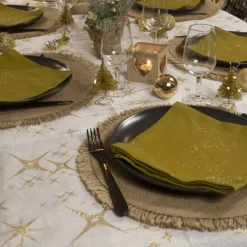 Nappe festive à effet canevas étoilé