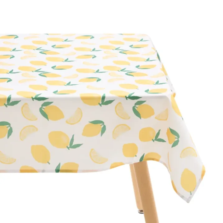 Nappe rectangle anti tache imprimée citron