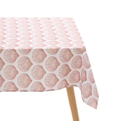 Nappe rectangle anti tache imprimée coquillage