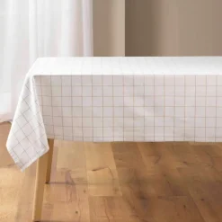 Nappe rectangle à carreaux en polycoton