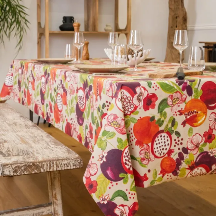 Nappe rectangle enduite motif fruits