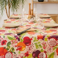 Nappe rectangle enduite motif fruits
