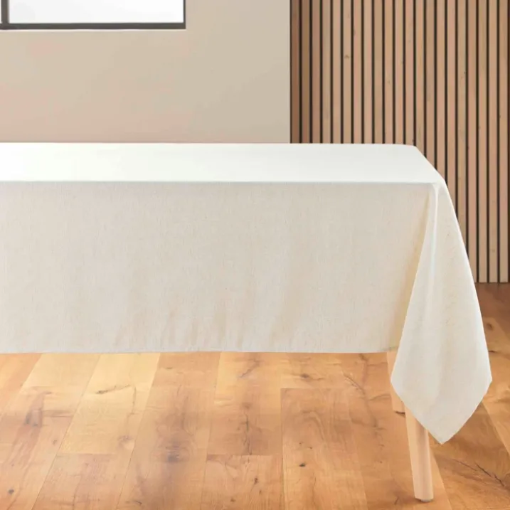 Nappe rectangle en poly-lin avec finition ourlet