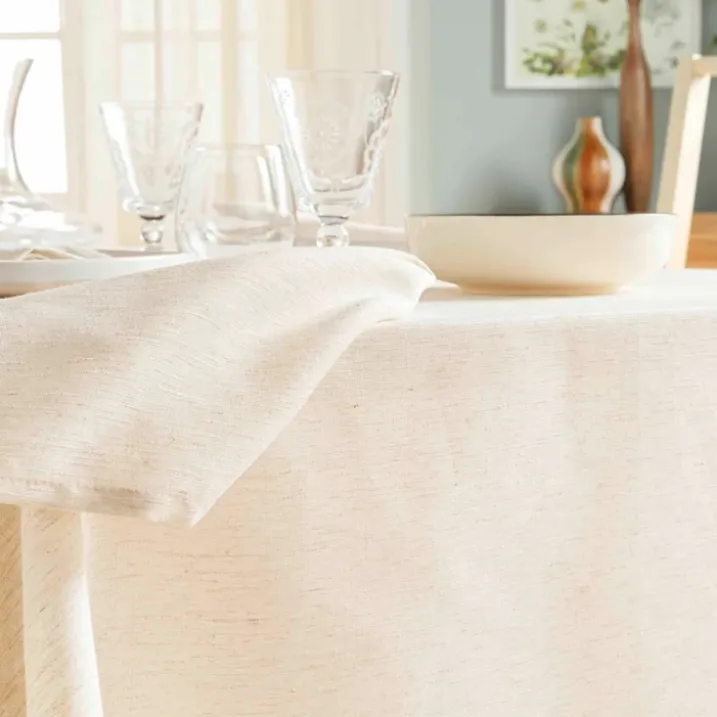 Nappe rectangle en poly-lin avec finition ourlet