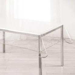 Nappe rectangle transparente ourlet coloré