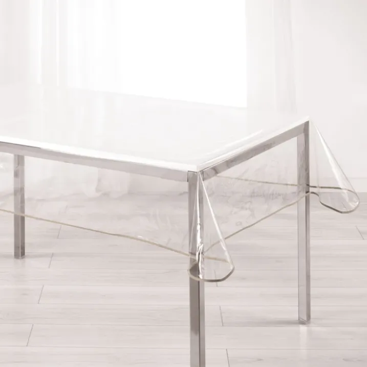 Nappe rectangle transparente ourlet coloré