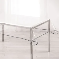 Nappe rectangle transparente ourlet coloré
