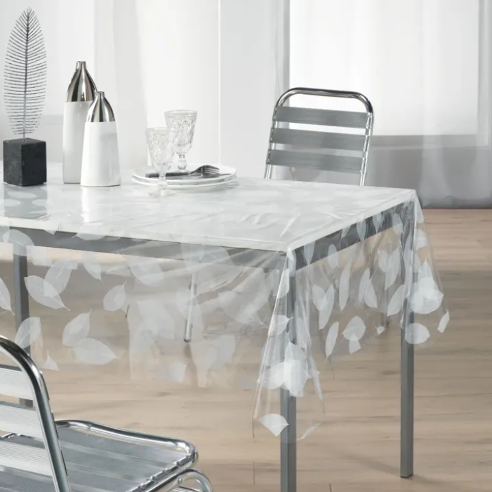 Nappe rectangle transparente print feuillages
