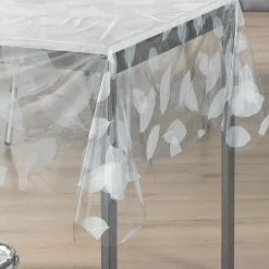 Nappe rectangle transparente print feuillages