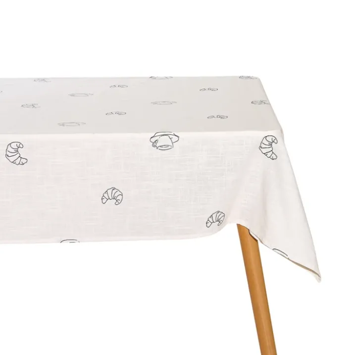 Nappe rectangulaire coton déperlant à motifs croissants