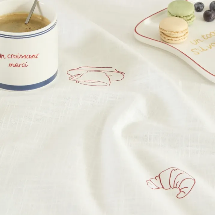 Nappe rectangulaire coton déperlant à motifs croissants