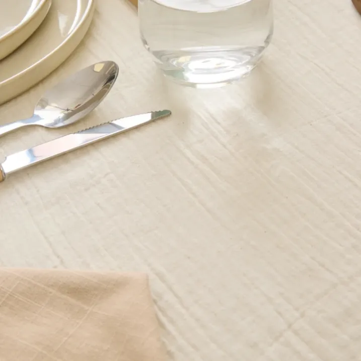 Nappe rectangulaire en coton gaufré