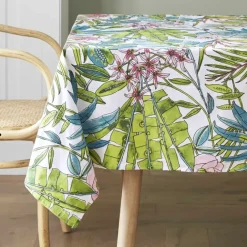 Nappe rectangulaire enduite florale
