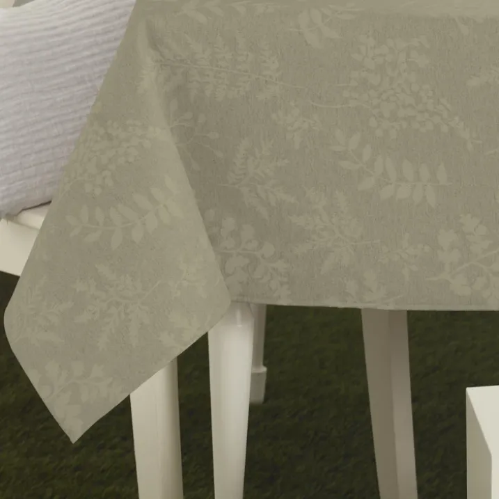 Nappe rectangulaire en polycoton jacquard enduit anti-tache