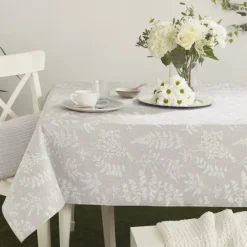 Nappe rectangulaire en polycoton jacquard enduit anti-tache