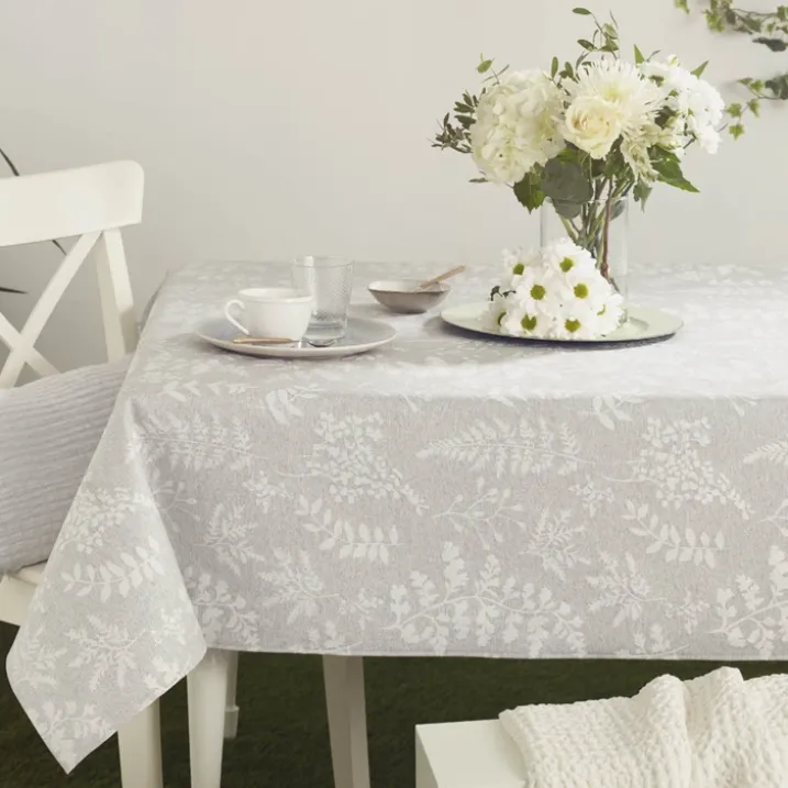 Nappe rectangulaire en polycoton jacquard enduit anti-tache