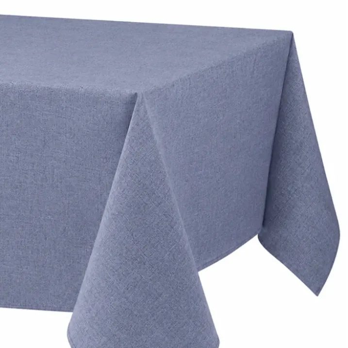 Nappe rectangulaire en polycoton enduit anti-tache unie