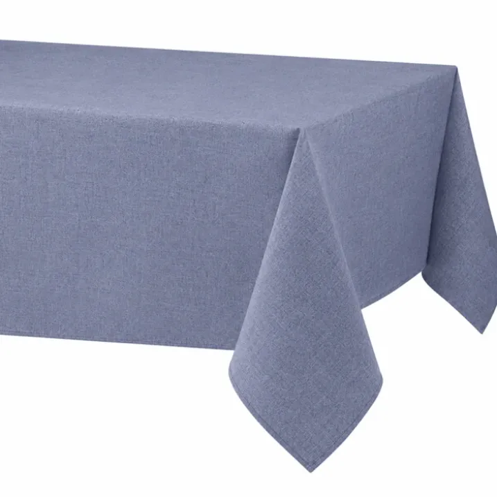 Nappe rectangulaire en polycoton enduit anti-tache unie