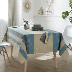 Nappe rectangulaire tropicale à jacquard enduit