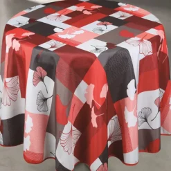 Nappe rondeanti taches motif floral ginko
