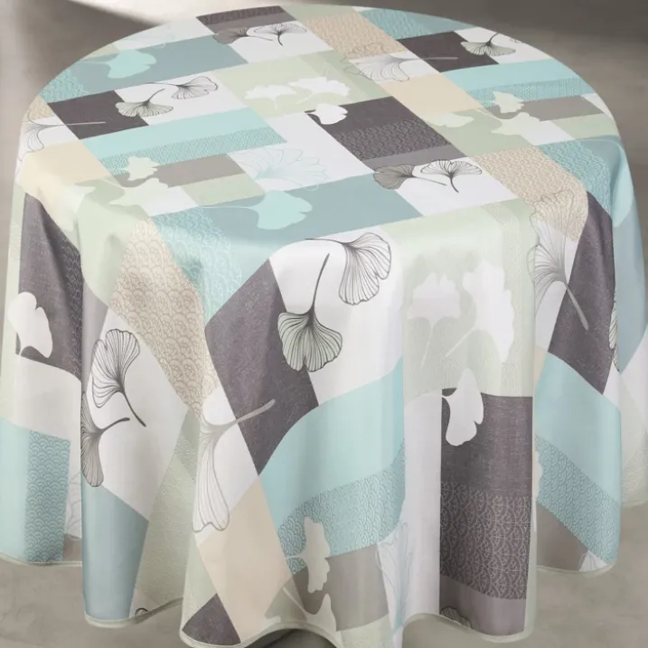 Nappe rondeanti taches motif floral ginko