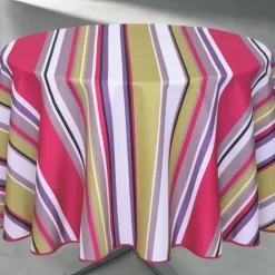 Nappe ronde anti taches à rayures