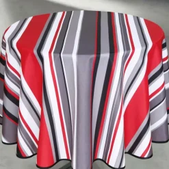Nappe ronde anti taches à rayures